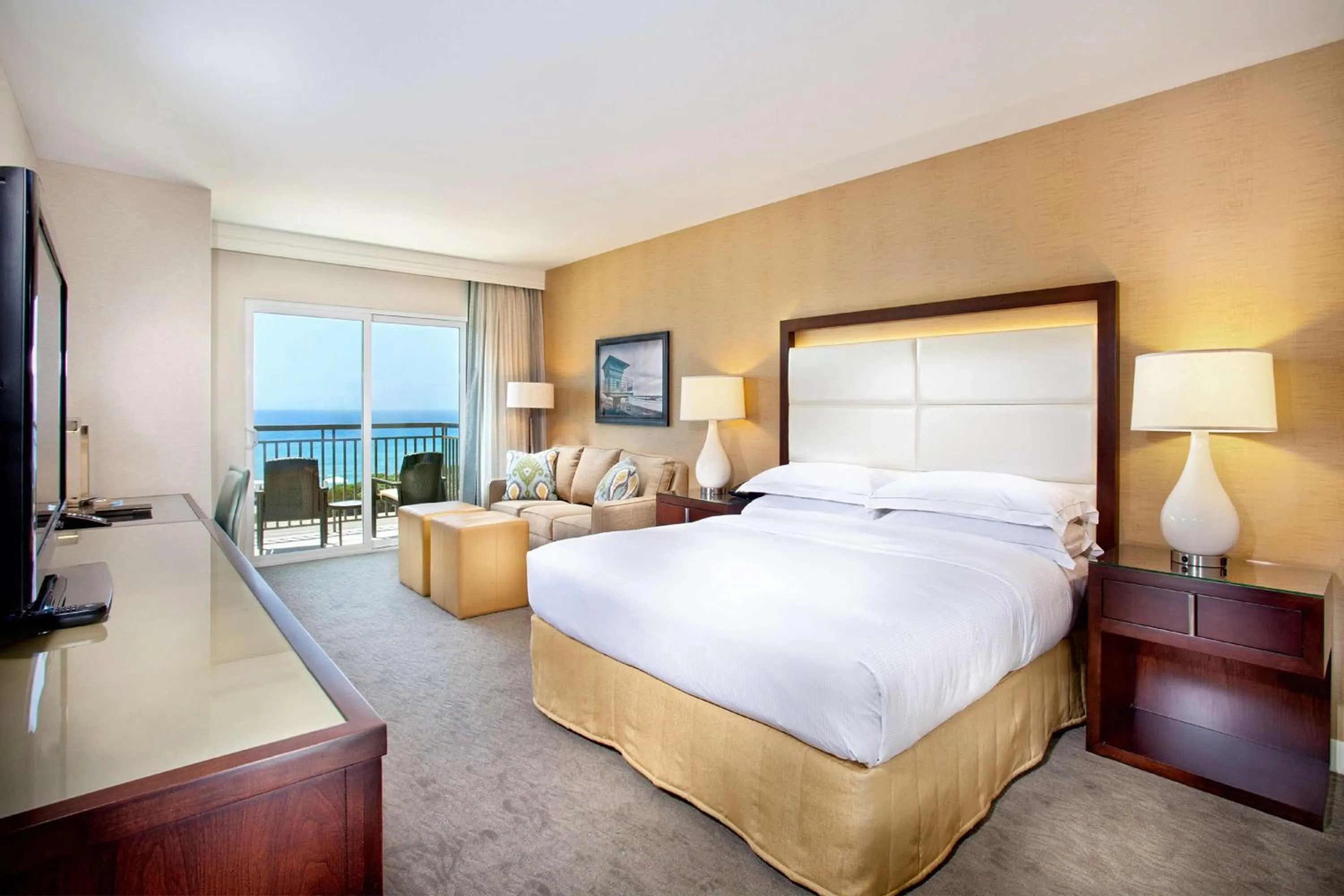 King Room with Sofa Bed and Balcony - Ocean View in Cape Rey Carlsbad Beach, A Hilton Resort & Spa