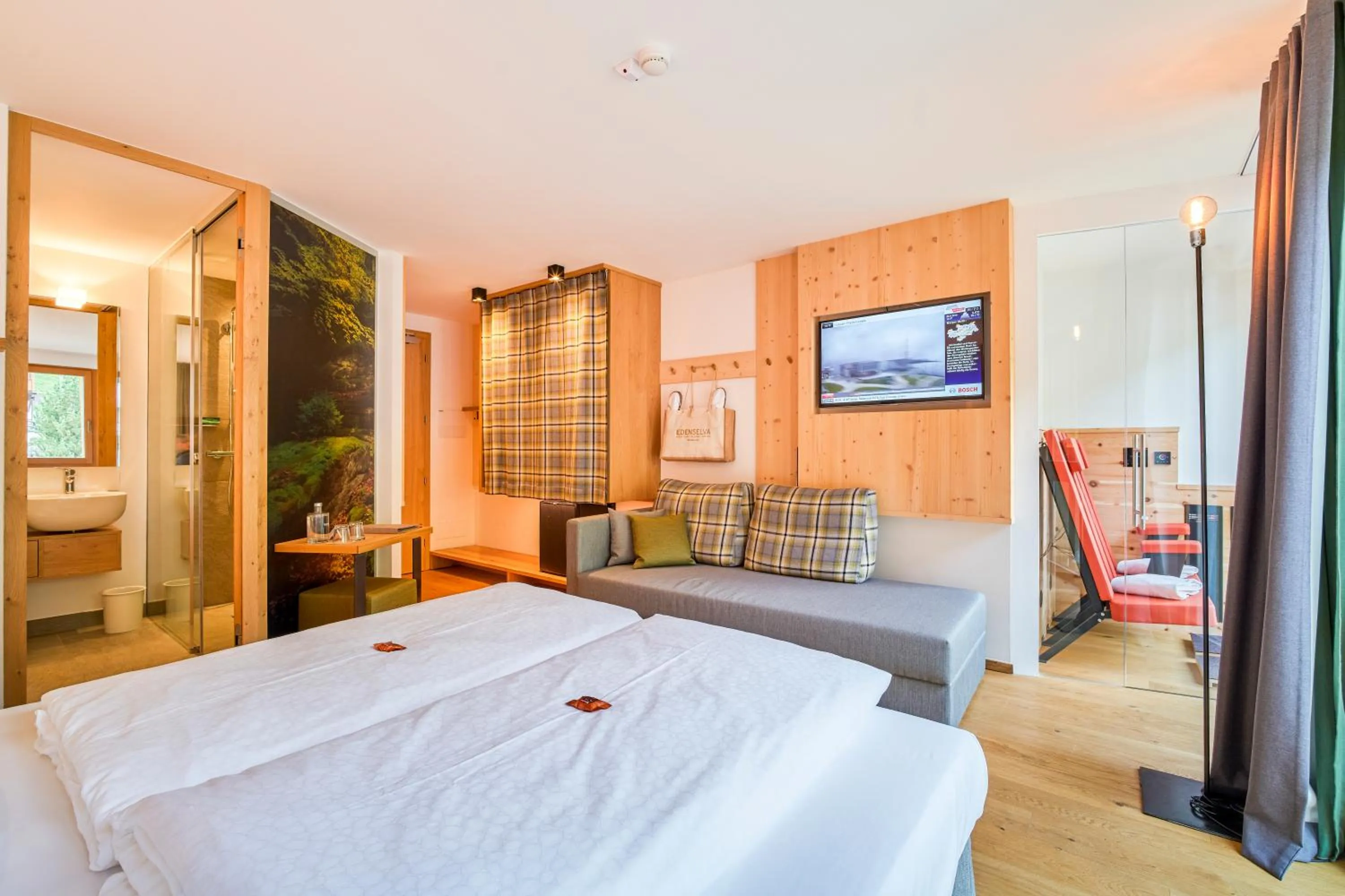 Premium Double or Twin Room with Sauna in Mountain Design Hotel Eden Selva