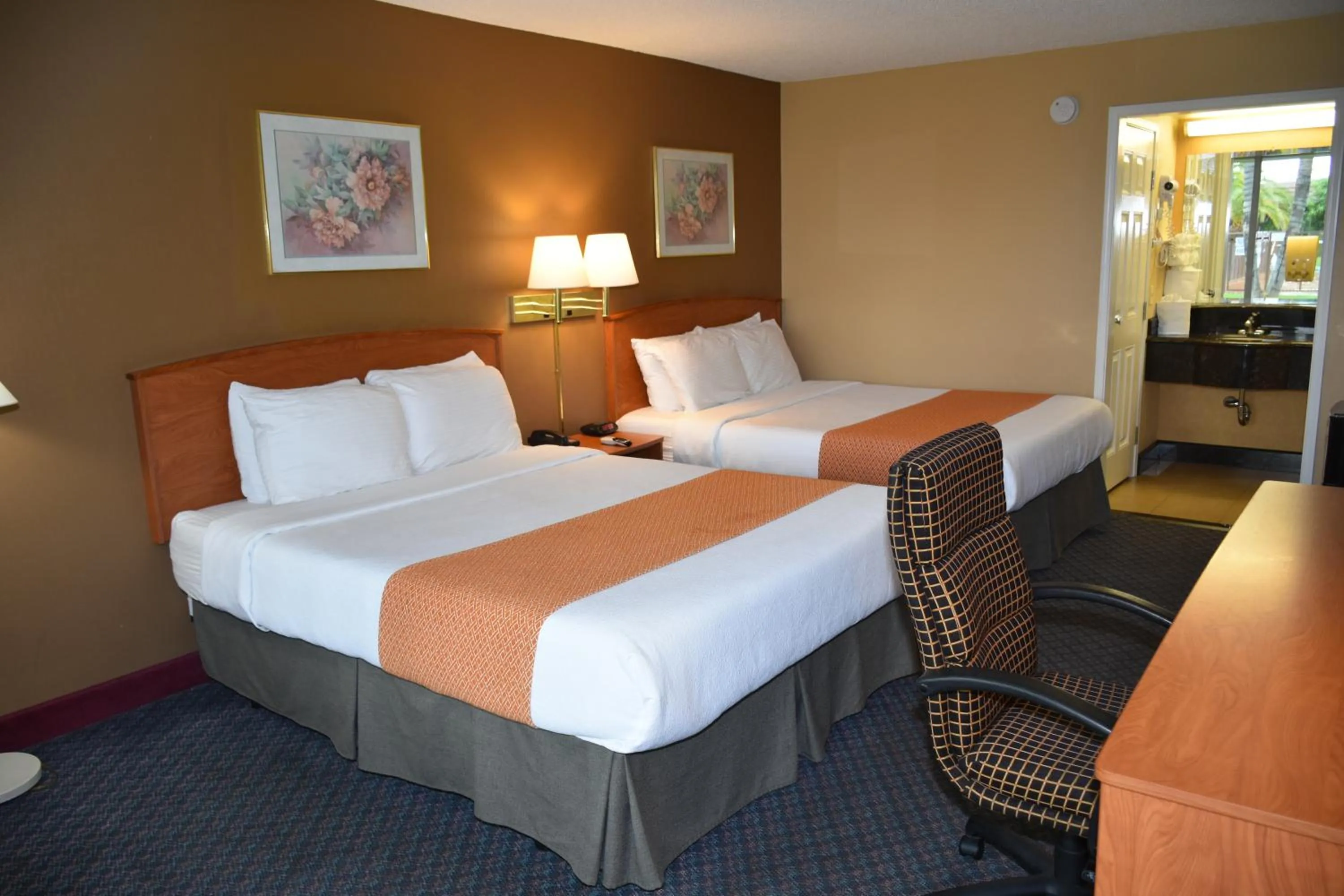 Queen Room with Two Queen Beds - Non-Smoking in Ontario Airport Inn
