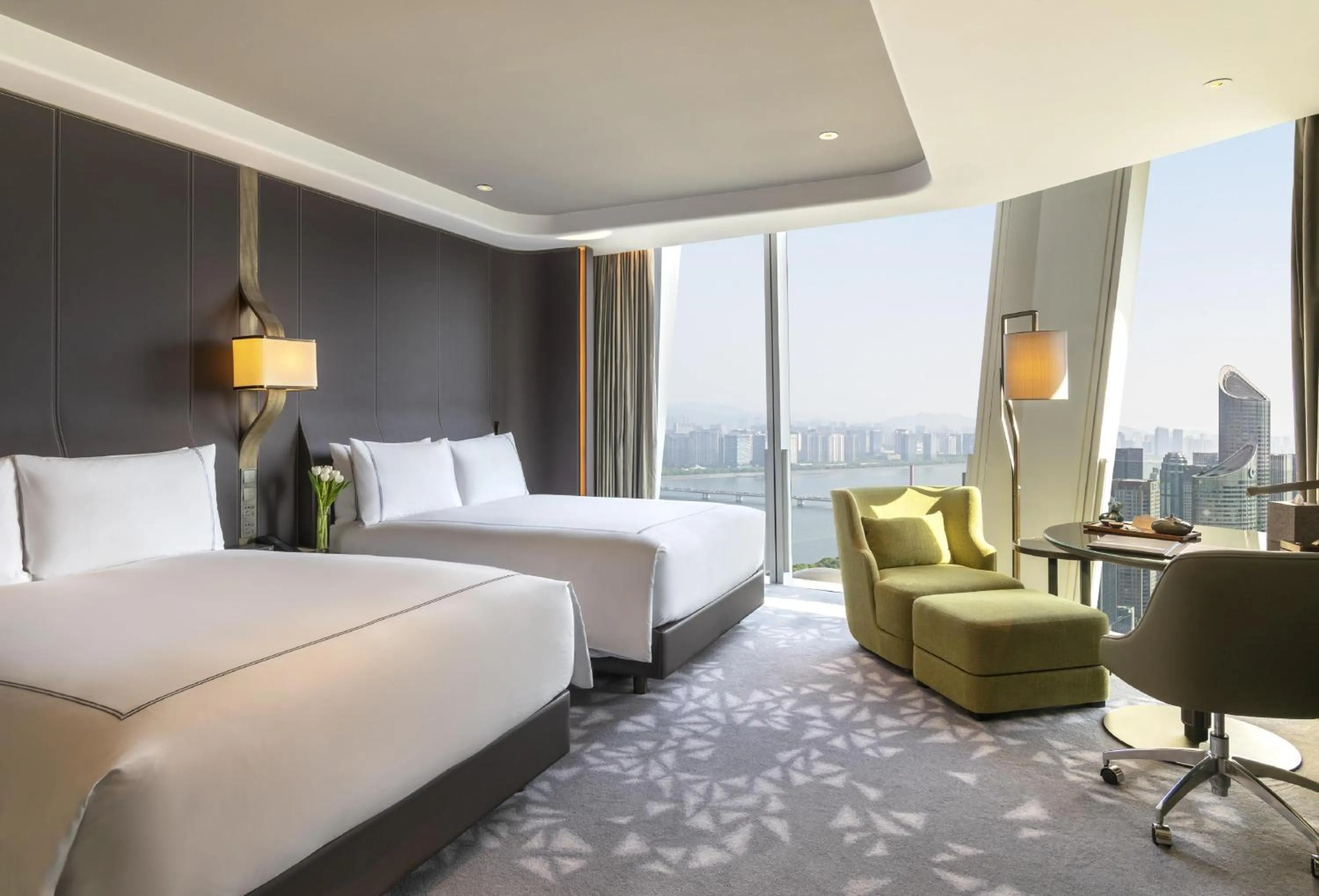 Queen Room with Two Queen Beds and River View in Conrad Hangzhou