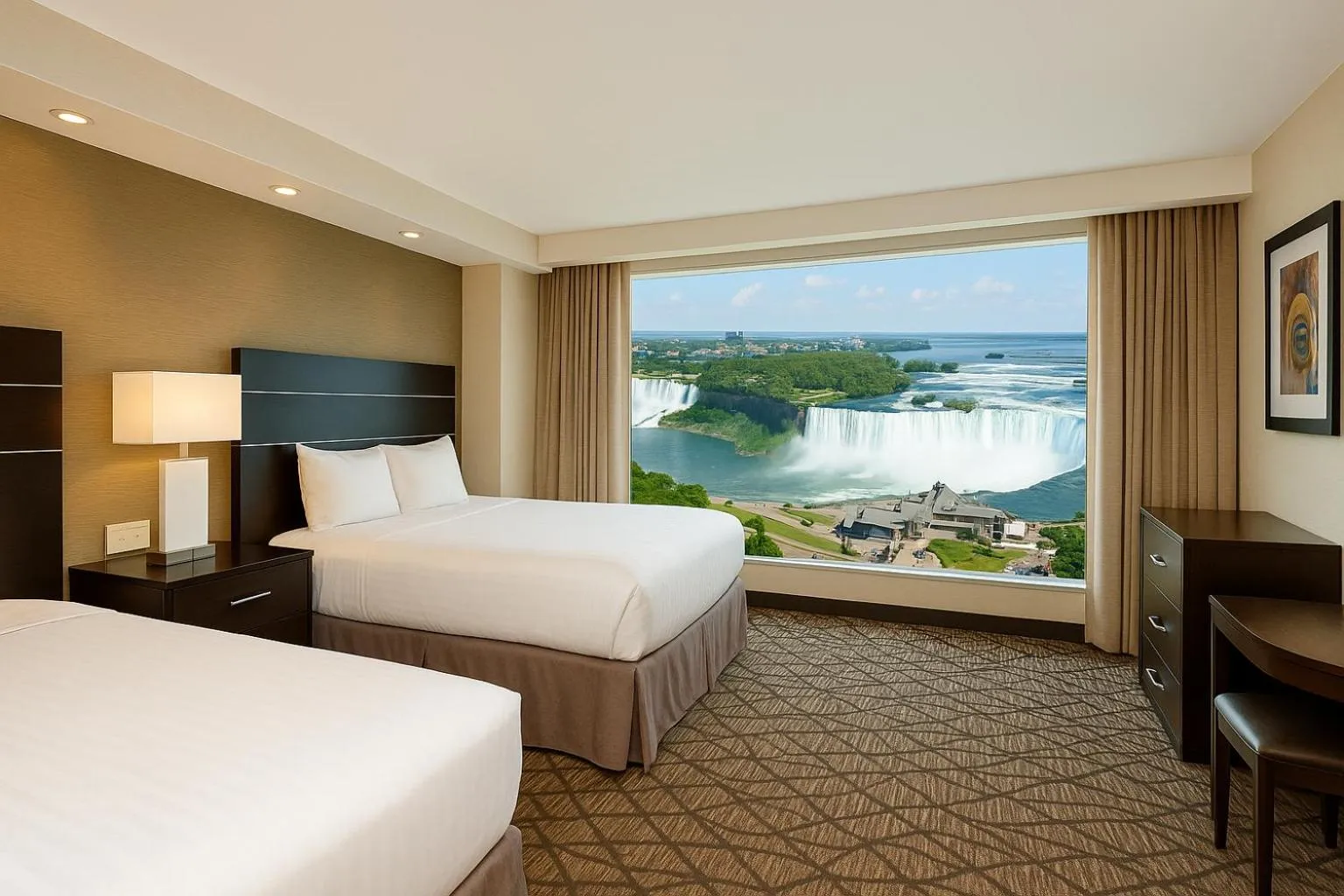 Queen Suite with Two Double Beds and Horseshoe Falls View in Embassy Suites by Hilton Niagara Falls/ Fallsview