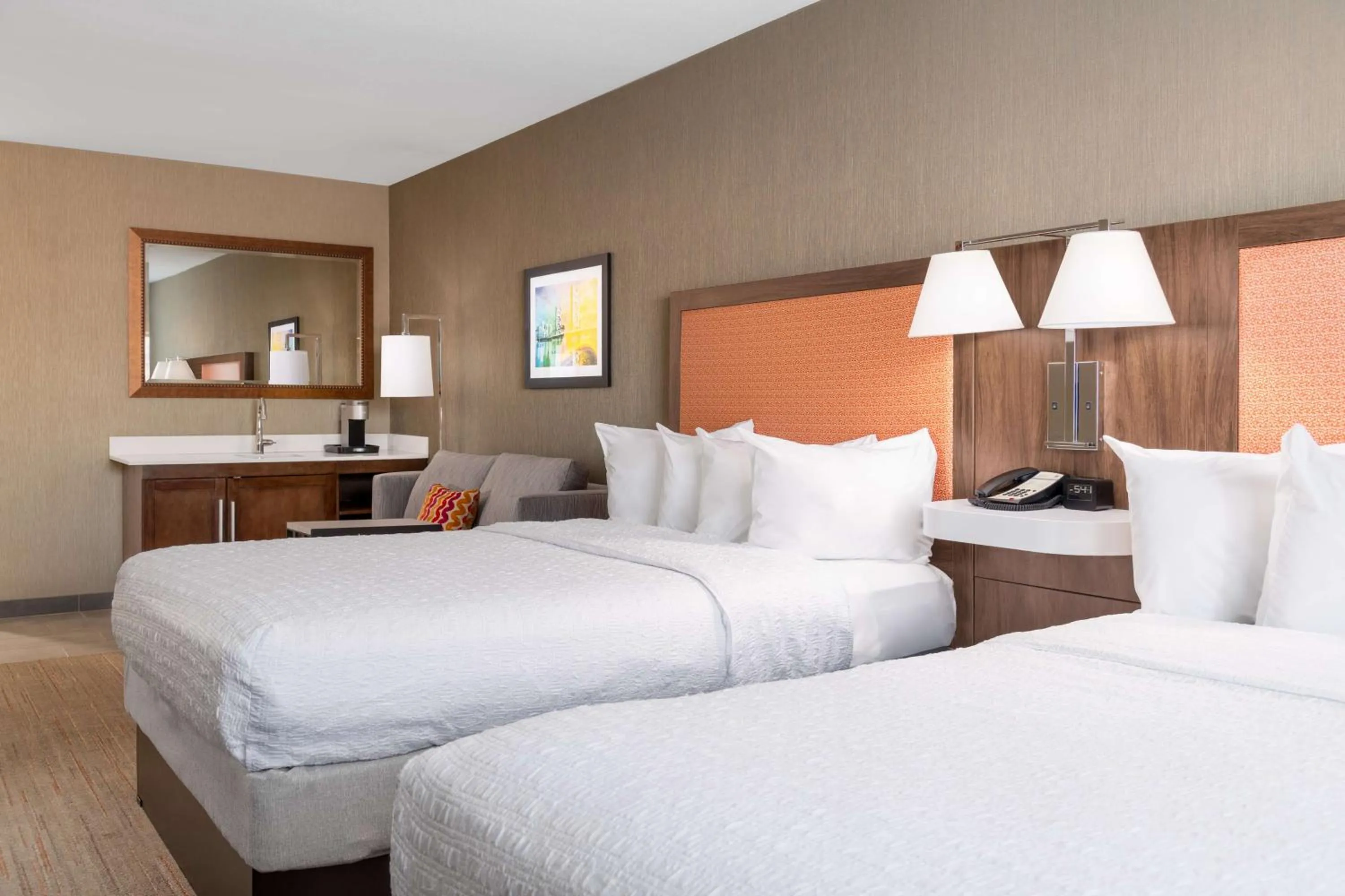 Queen Studio Suite with Two Queen Beds and Sofa Bed - Non-Smoking in Hampton Inn & Suites Sacramento-Auburn Boulevard