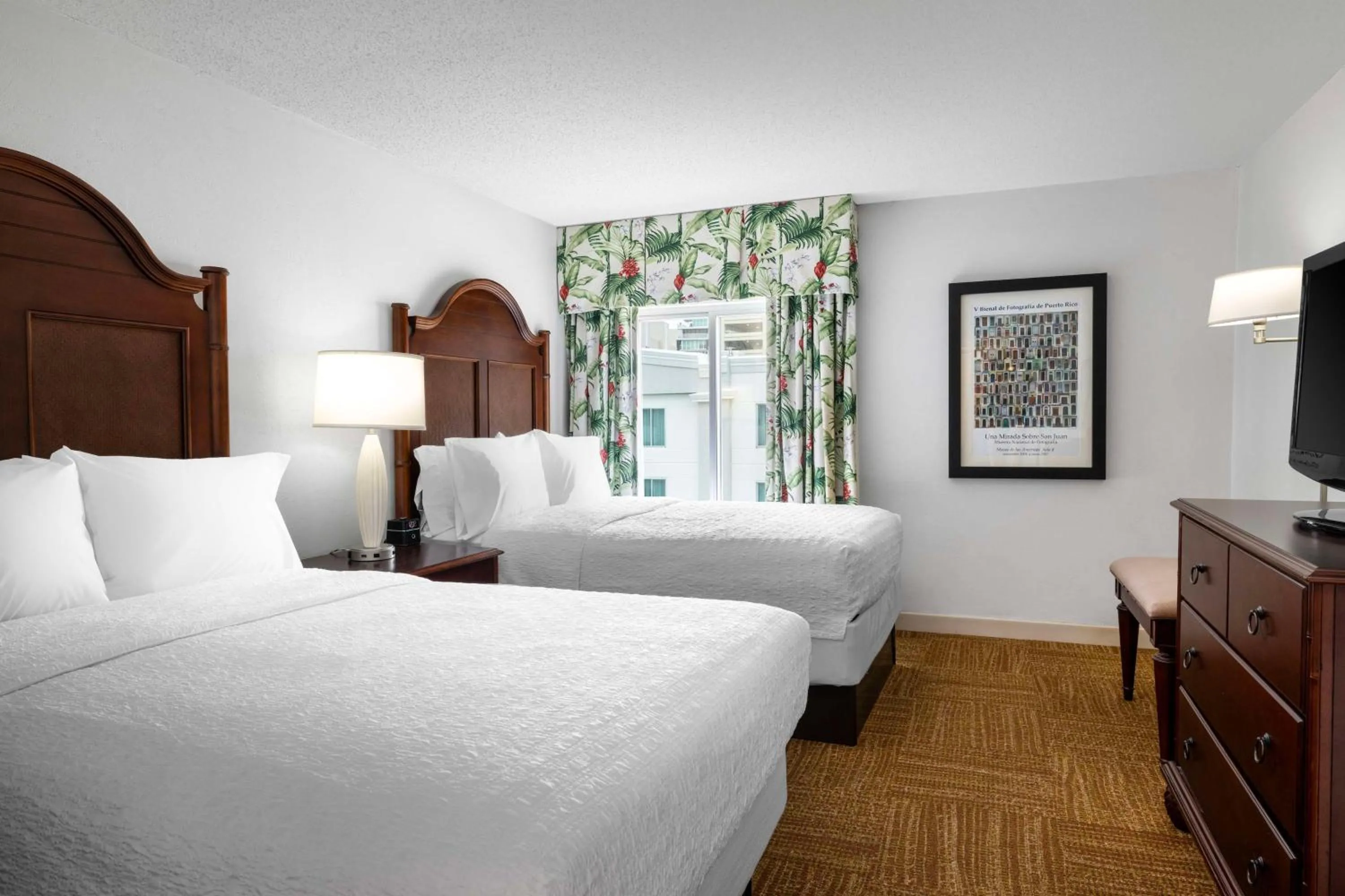 Suite with Two Double Beds and Pool View in Hampton Inn & Suites San Juan