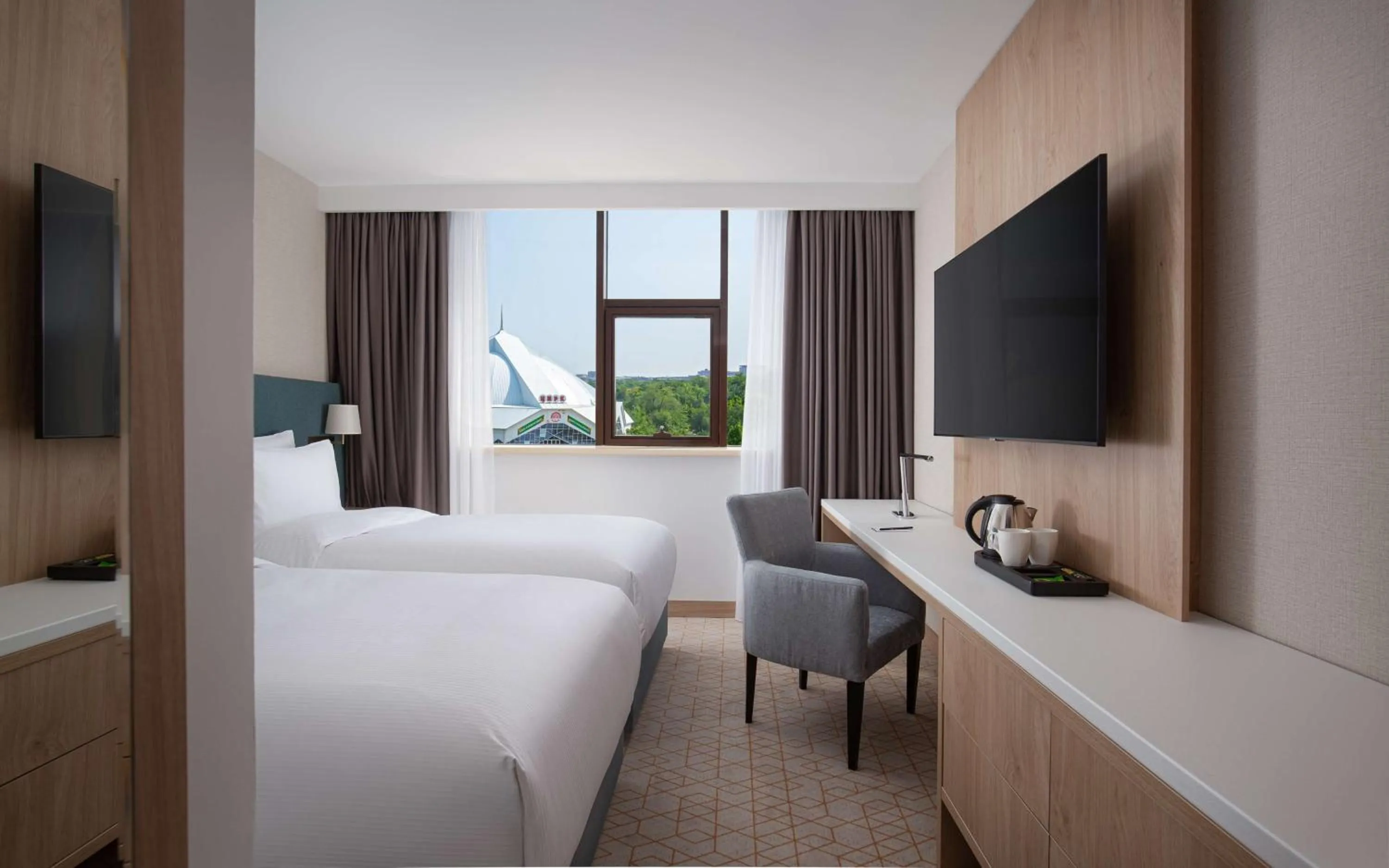 Twin Room with City View in DoubleTree by Hilton Shymkent