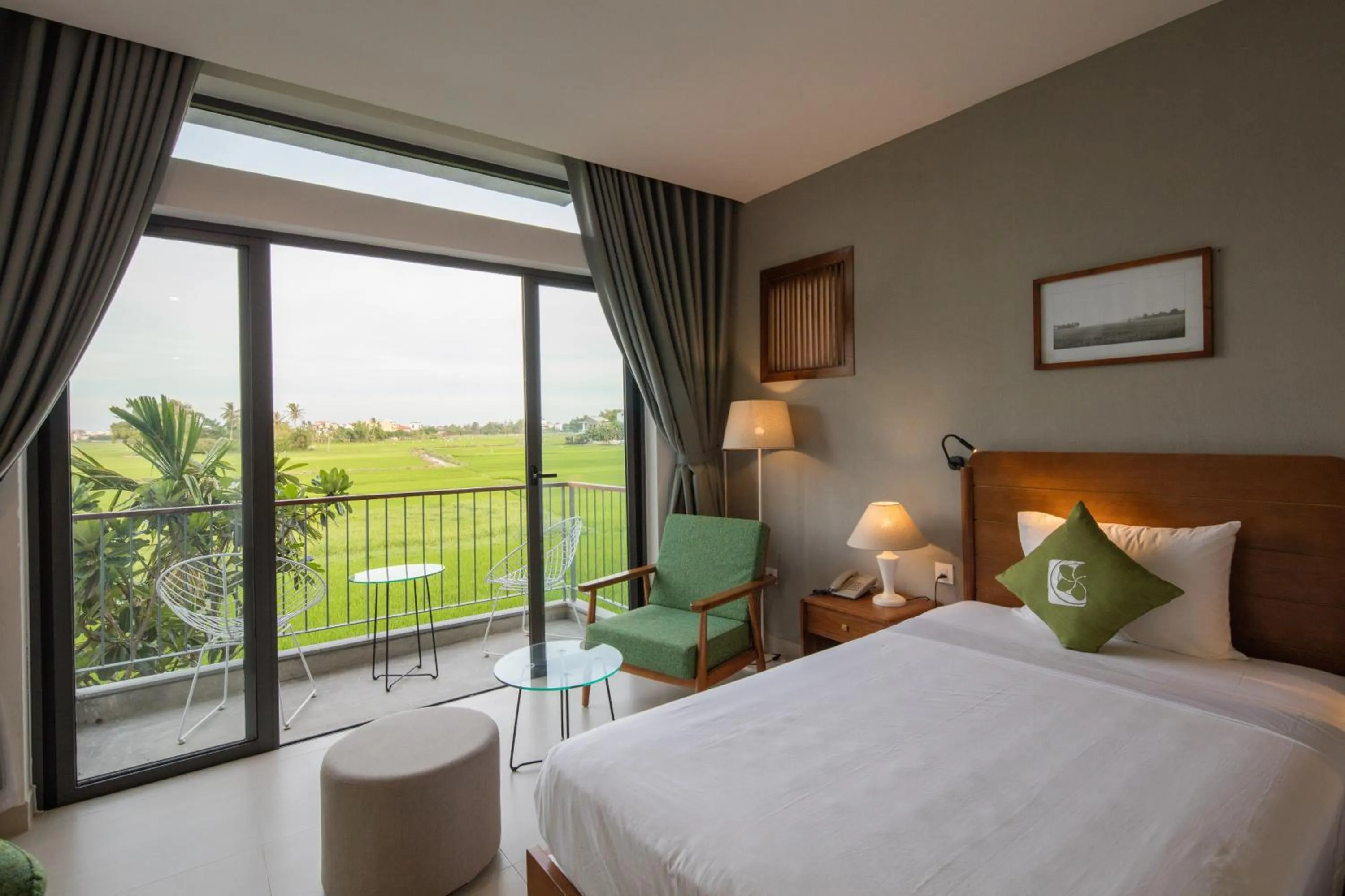 Deluxe Double or Twin Room Rice field View with Balcony  in Hoian Tranquil Lodge - Chon Binh Yen
