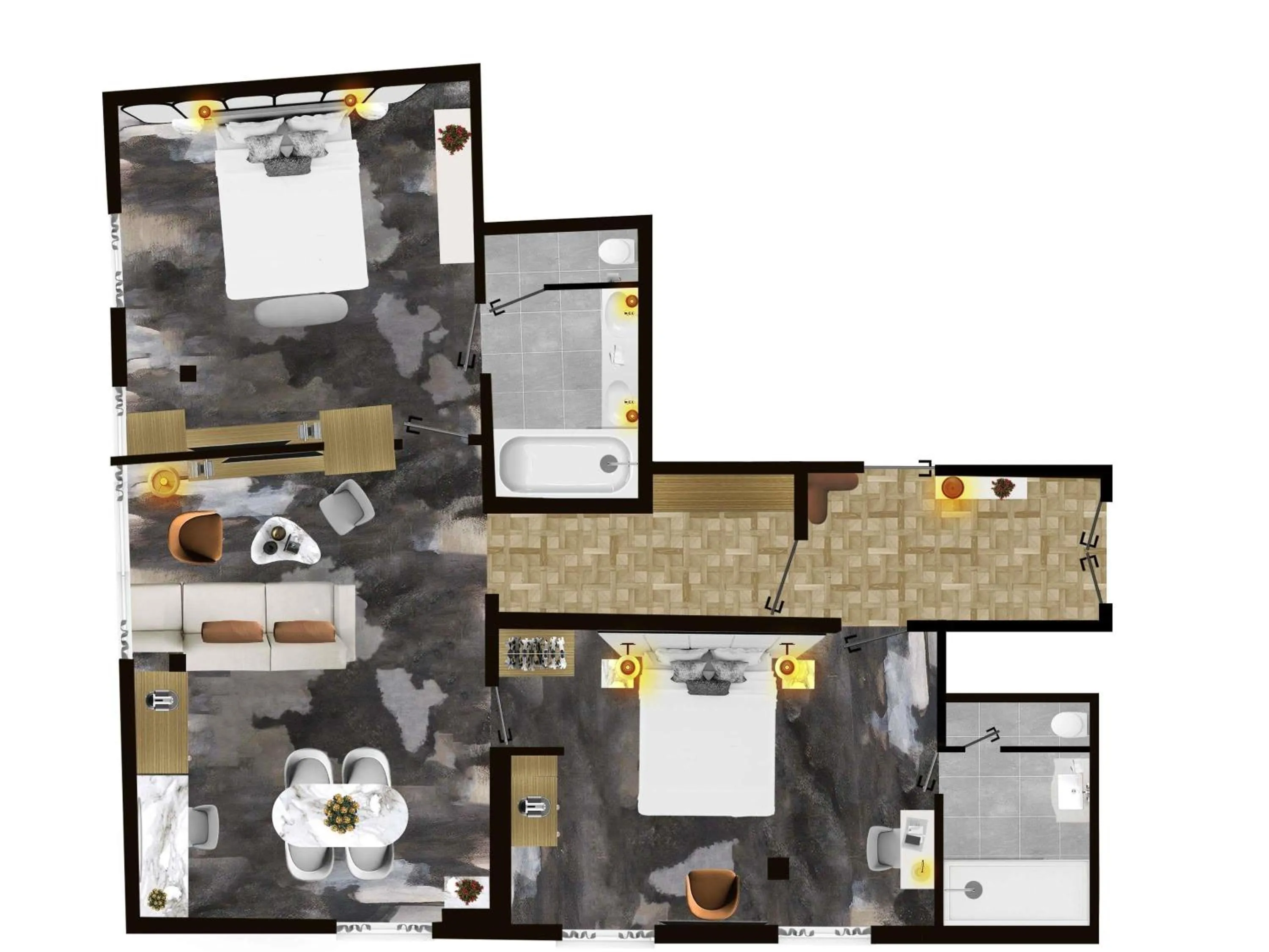 Eiffel Prestige Suite with King and Queen Beds and City View in Sofitel Paris Baltimore Tour Eiffel