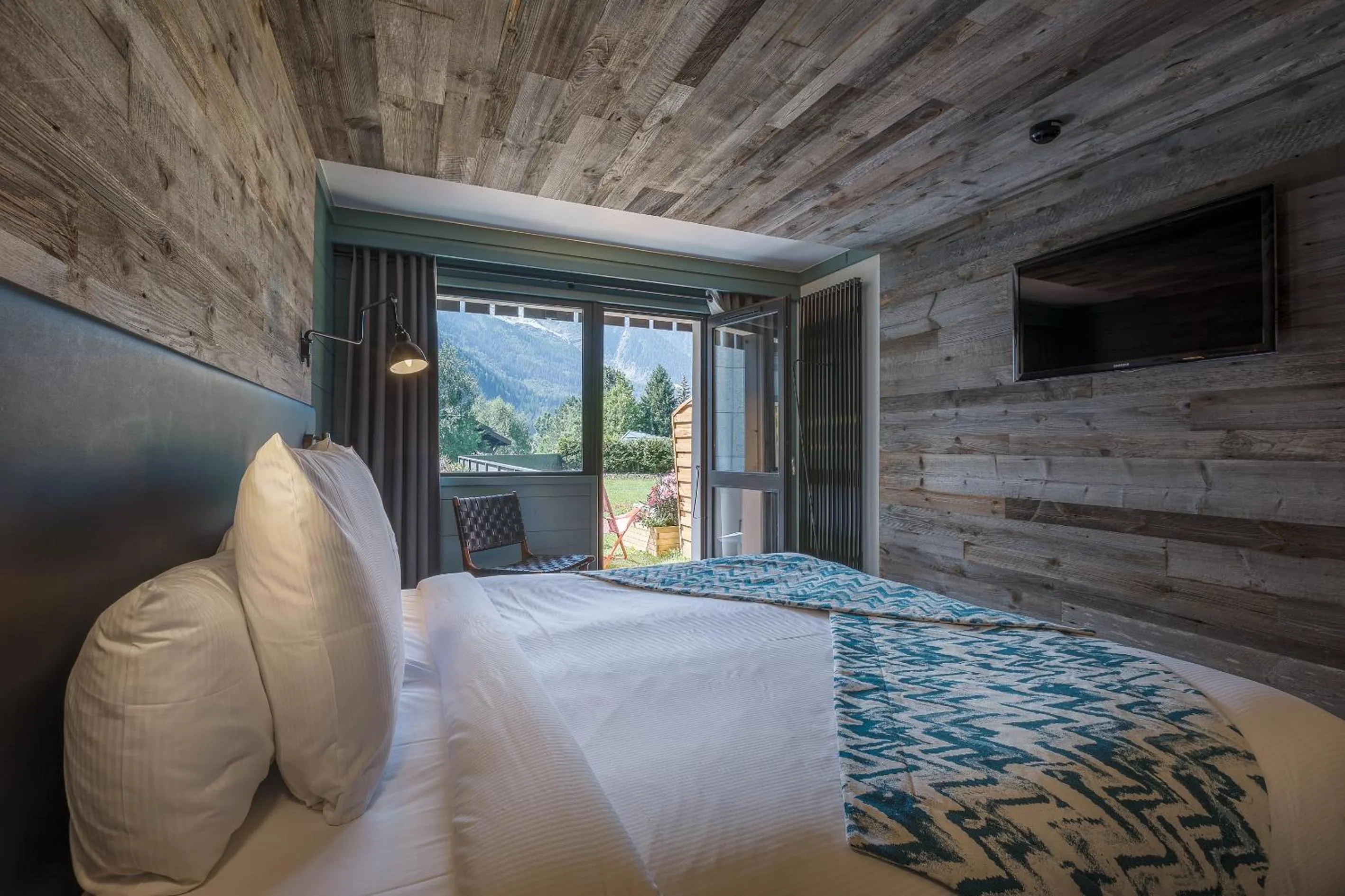Double or Twin Room with Mont Blanc View in Chalet Hôtel Le Prieuré & Spa