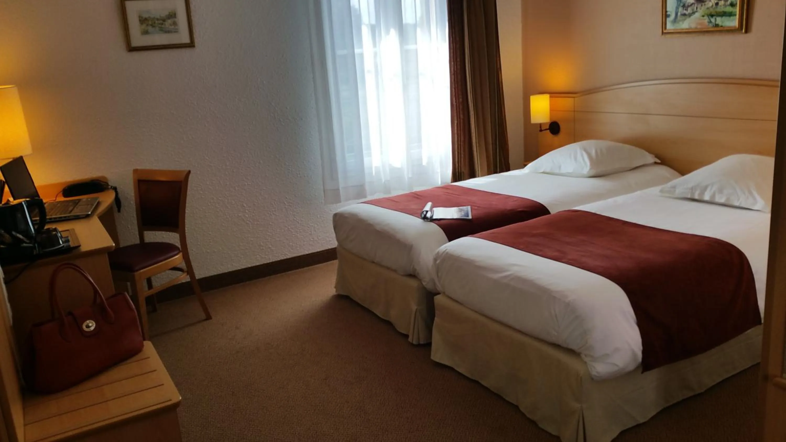 Superior Twin Room with Garden View in Brit Hotel Châteaudun