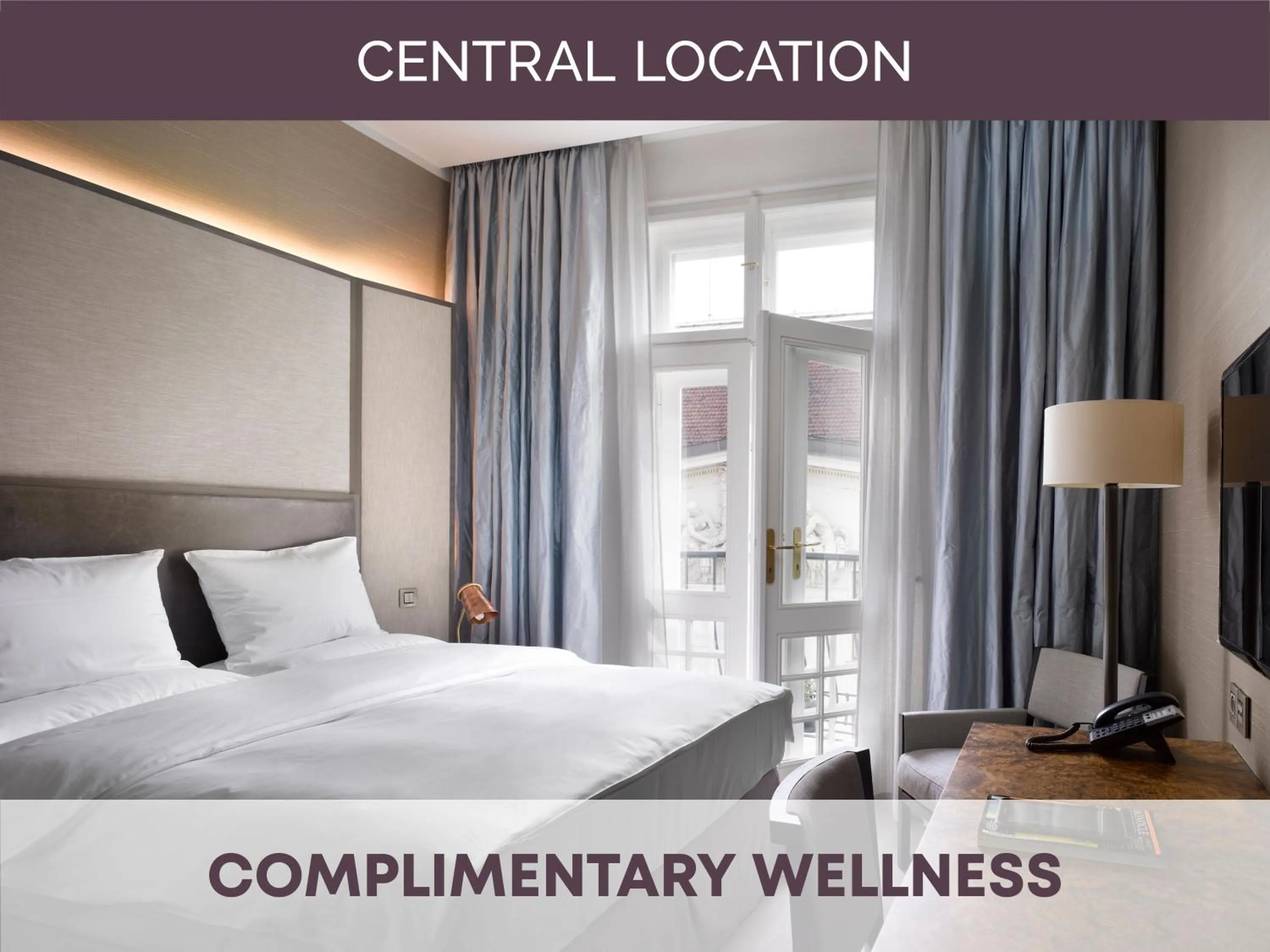 Deluxe Double Room with Balcony and with Lounge and Wellness Access in The Emblem Prague Hotel - Preferred Hotels & Resorts