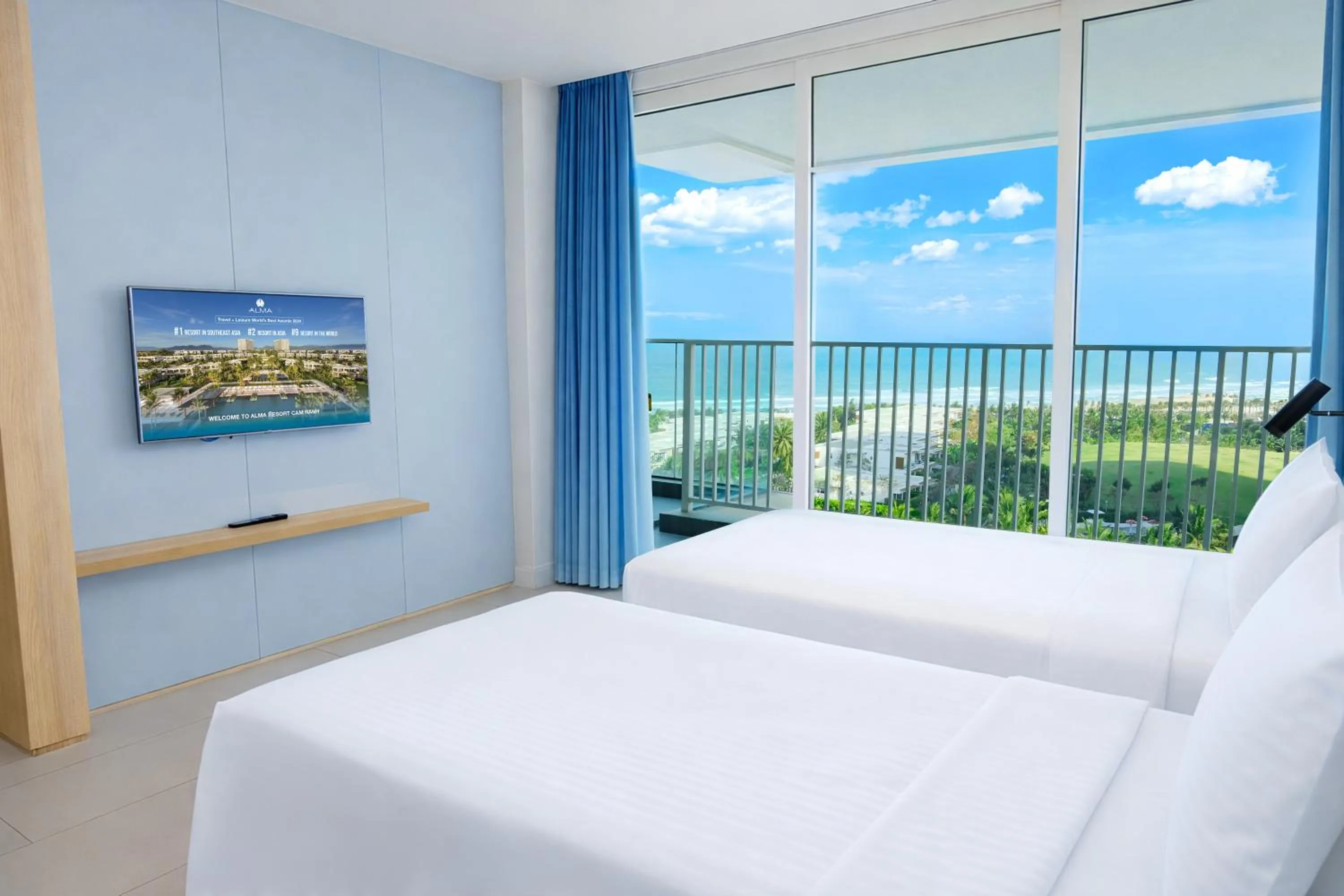 1 Bedroom Suite with Terrace Ocean View - 70sqm - Twin Bed in Alma Resort Cam Ranh