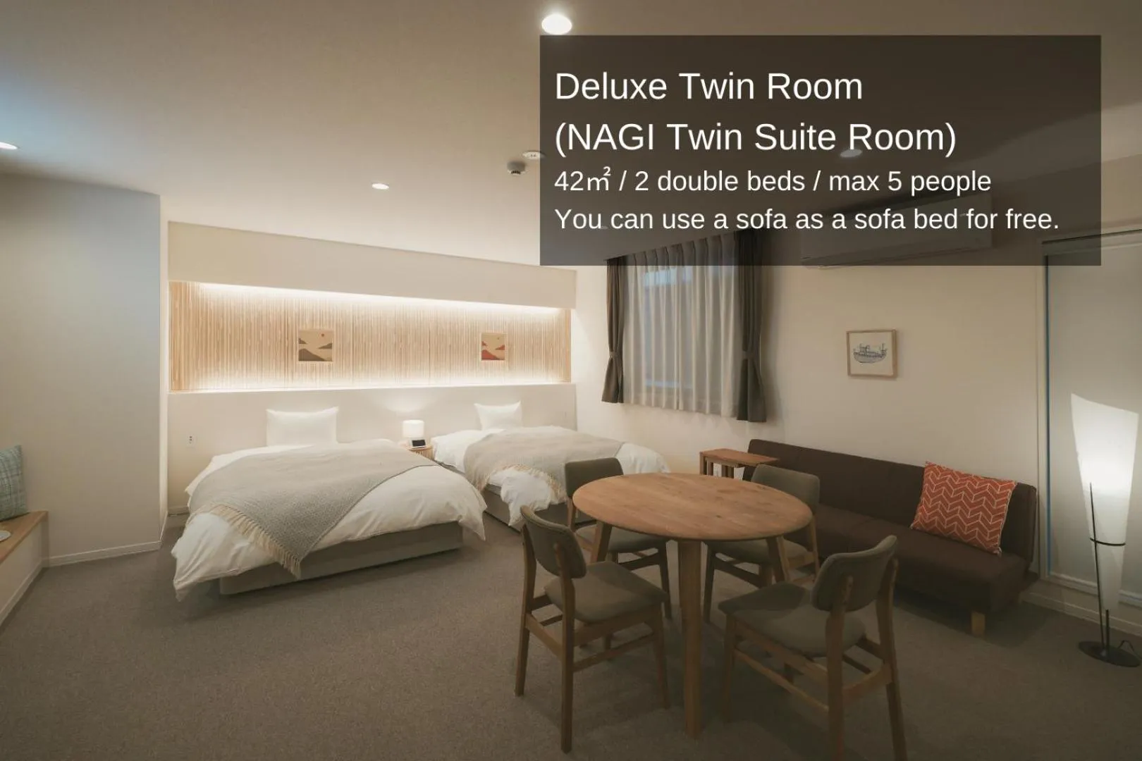 Deluxe Twin Room in NAGI Hiroshima Hotel and Lounge