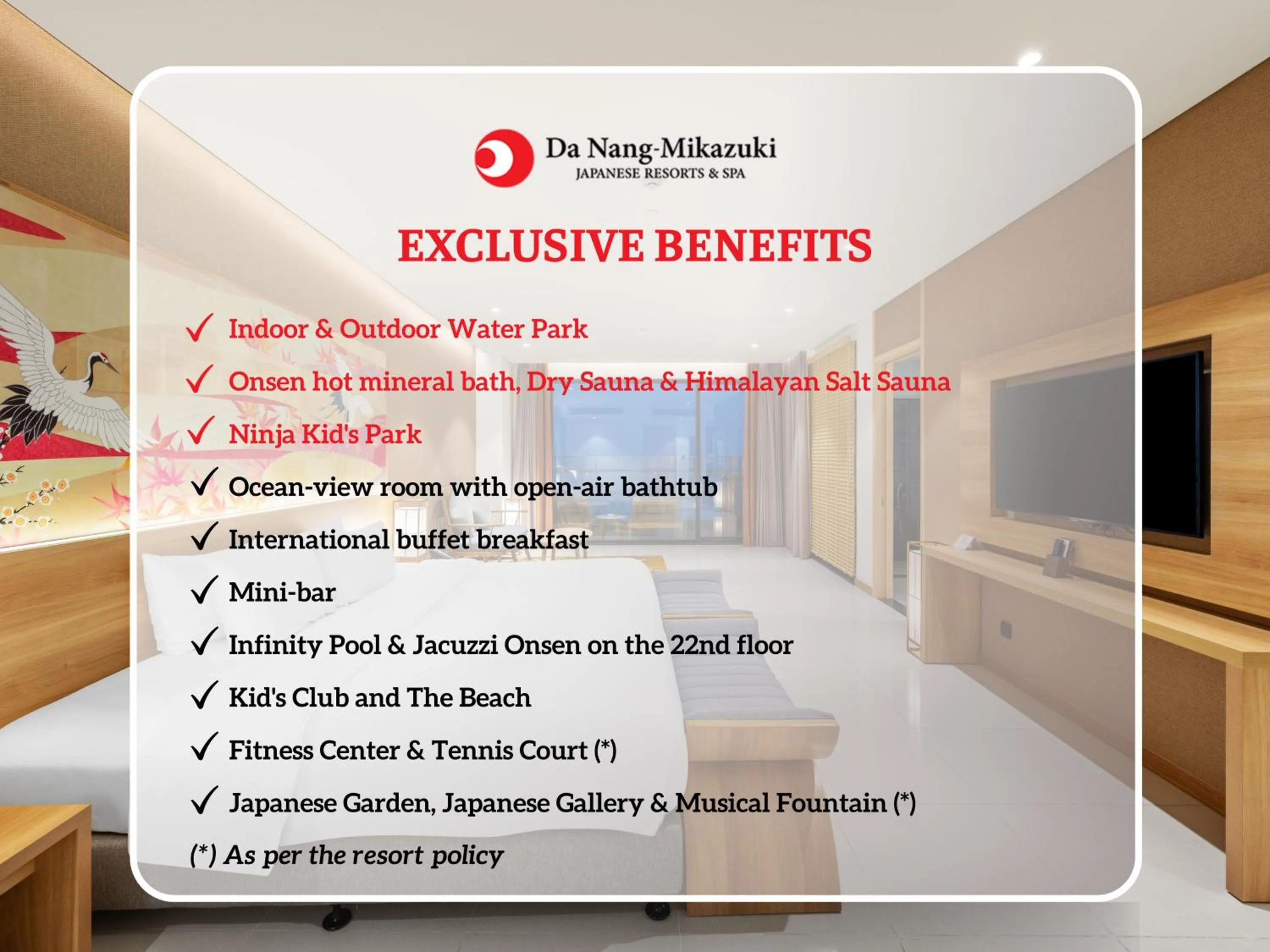 Special Offer - Premium Deluxe Double Room with Ocean View - Onsen & Water Park Inclusive in Da Nang - Mikazuki Japanese Resorts & Spa