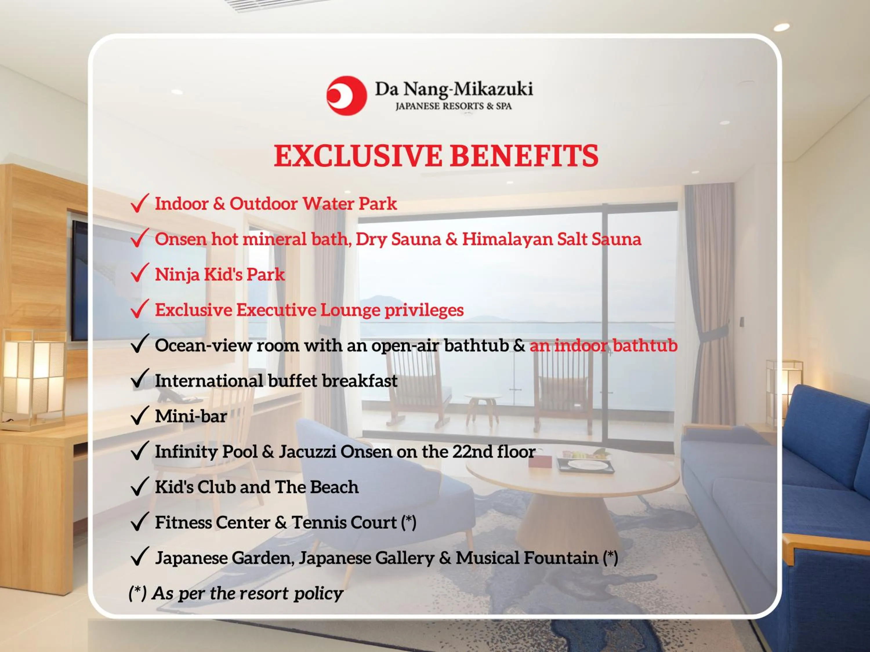  Special Offer - Senior Suite Panoramic Ocean View - Onsen & Water Park Inclusive in Da Nang - Mikazuki Japanese Resorts & Spa