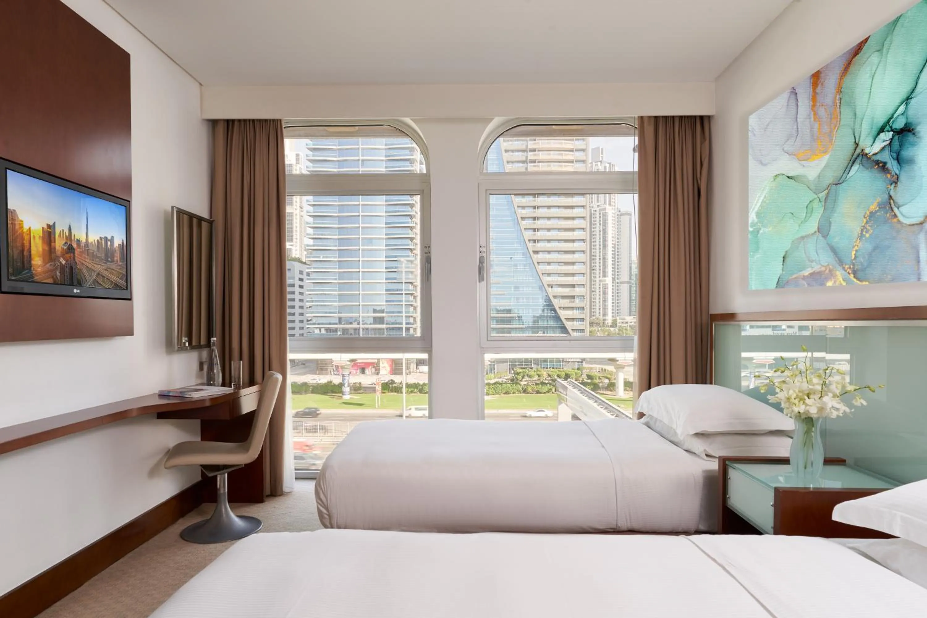 Burj Khalifa View One Bedroom Suite - Twin Beds in Villa Rotana
