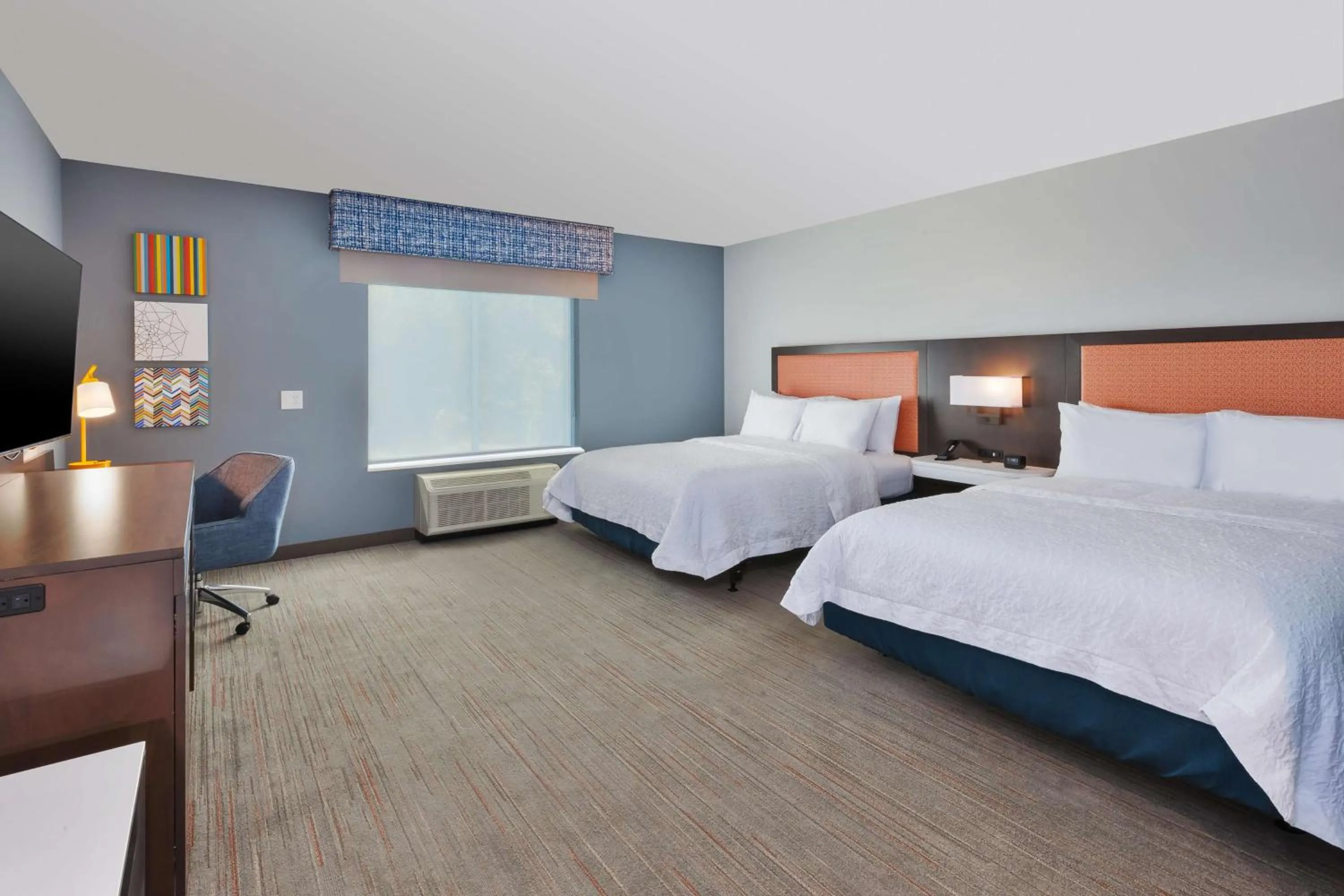 Queen Room with Two Queen Beds and Roll-In Shower - Mobility Access/Non-Smoking in Hampton Inn Danville, Va