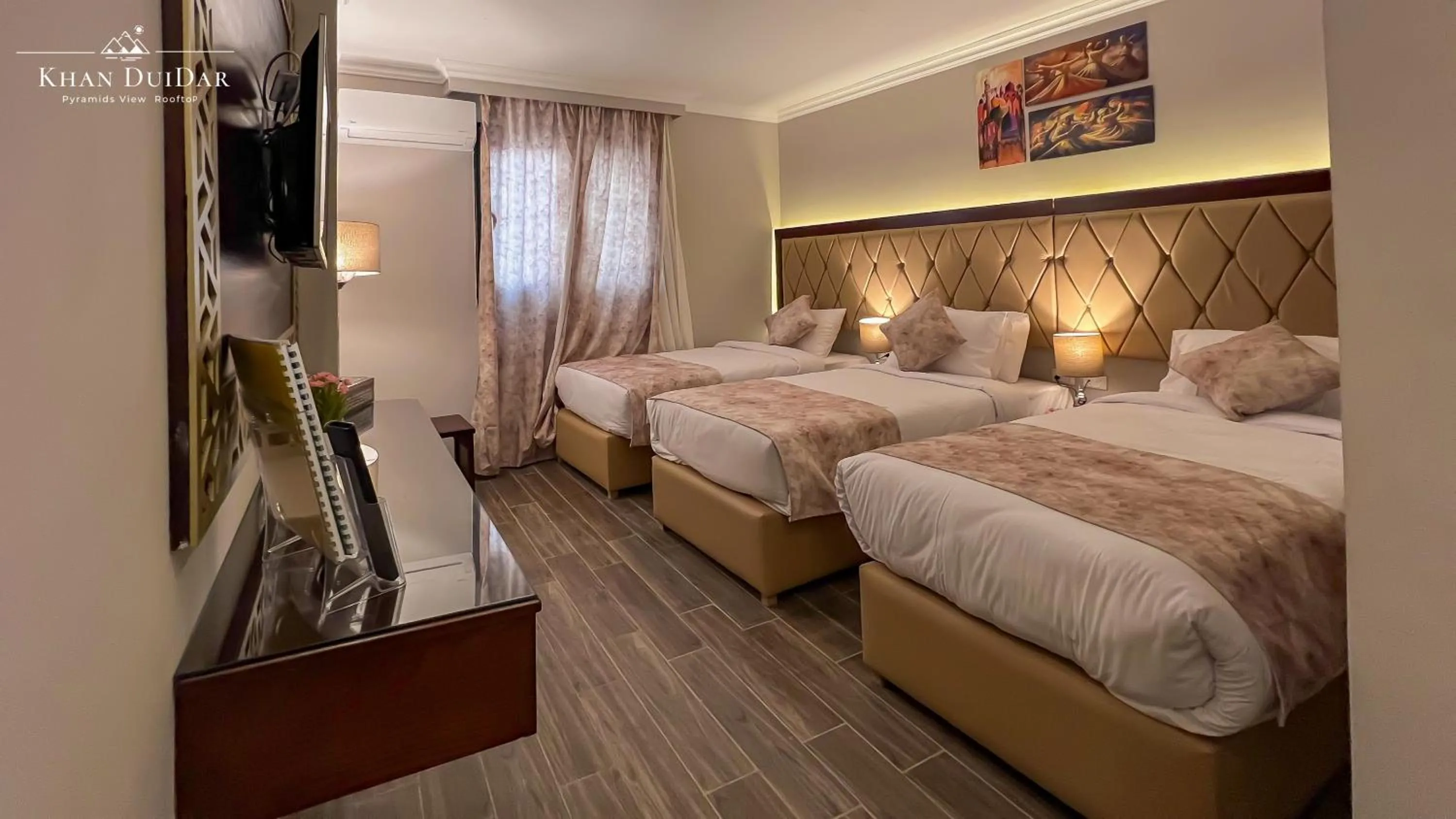 Superior Triple Room with Side Pyramids View in Khan Duidar Inn - Pyramids View Rooftop