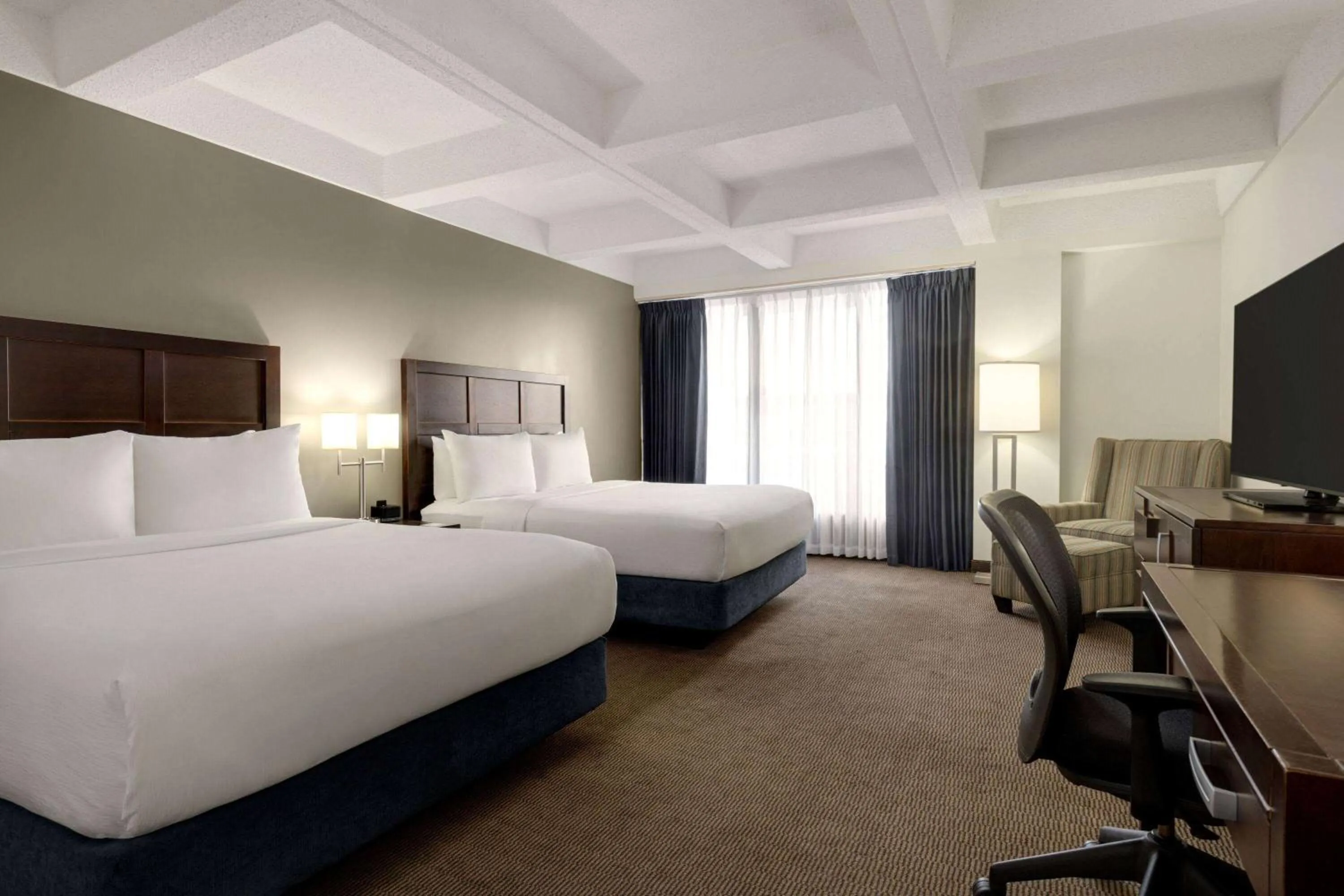 Queen Room with Two Queen Beds, Mobility Access and Roll-In shower, Non-Smoking in Wyndham Edmonton Hotel and Conference Centre