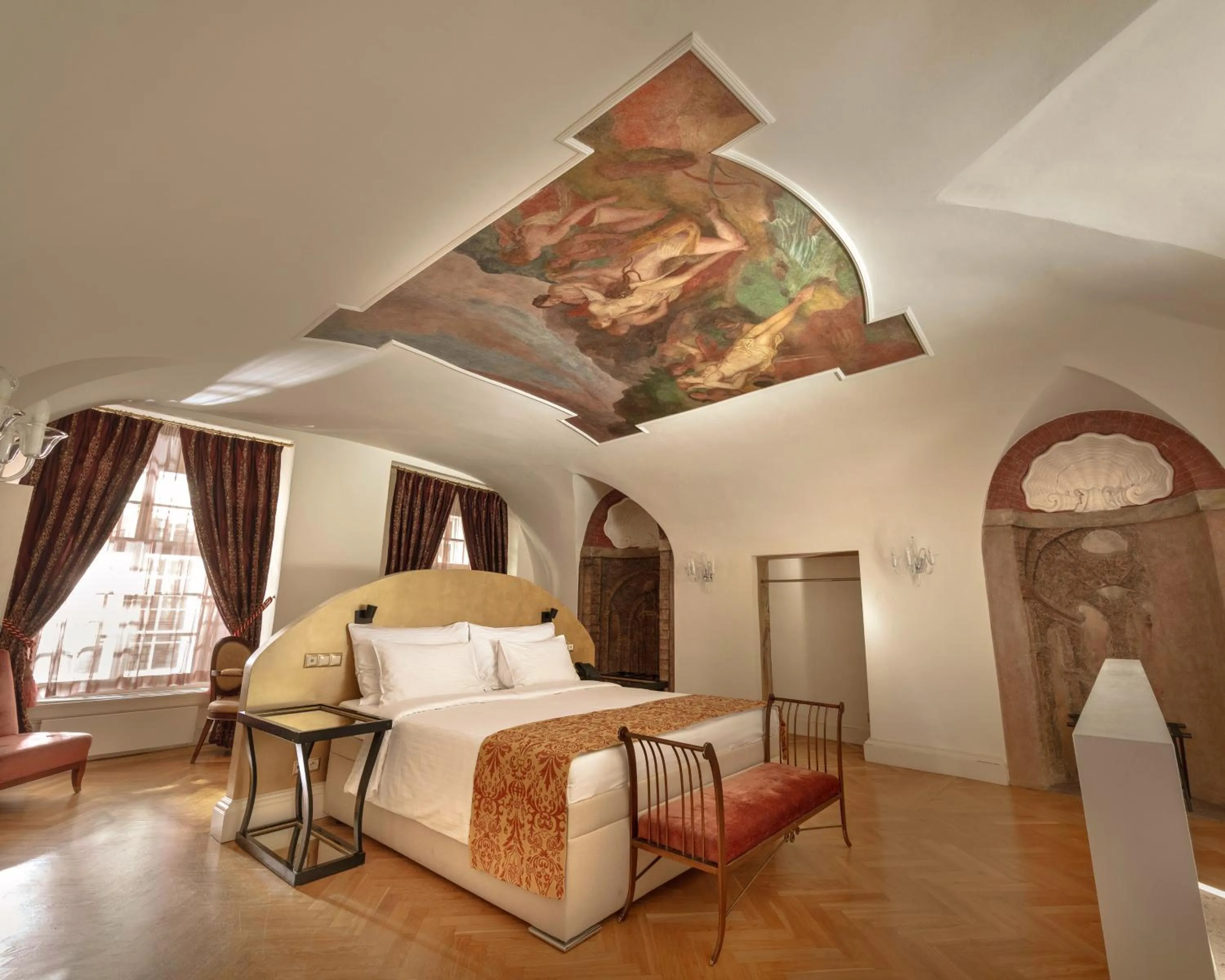 Ceiling Fresco Baroque King Room in The Mozart Prague