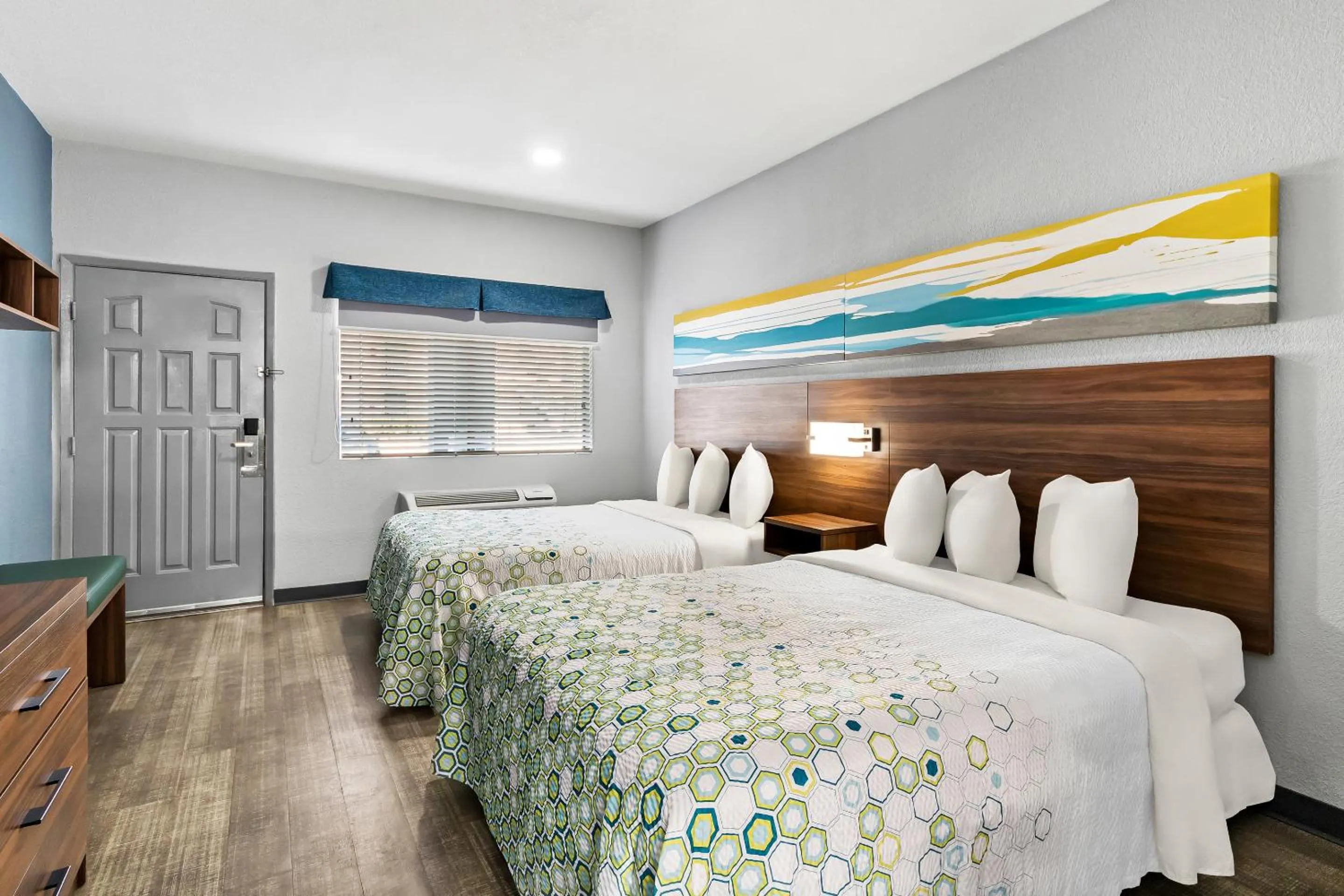 Studio Room with Two Queen Beds with Stovetop Disability Access Non-Smoking in HomeTowne Studios by Red Roof San Antonio E - Frost Bank Center