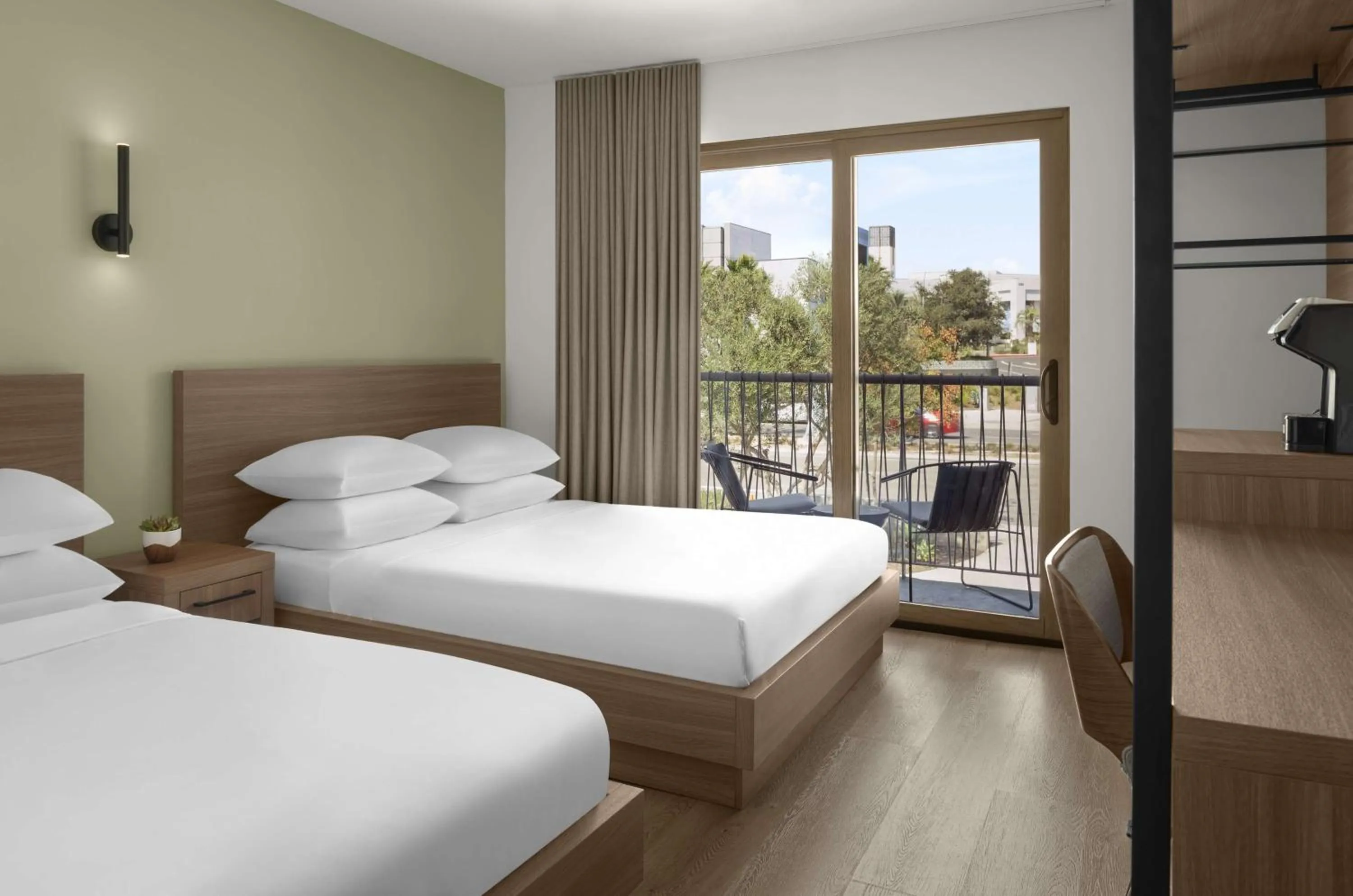 Room with Two Full Beds - Balcony in The Lum Hotel Los Angeles Stadium District