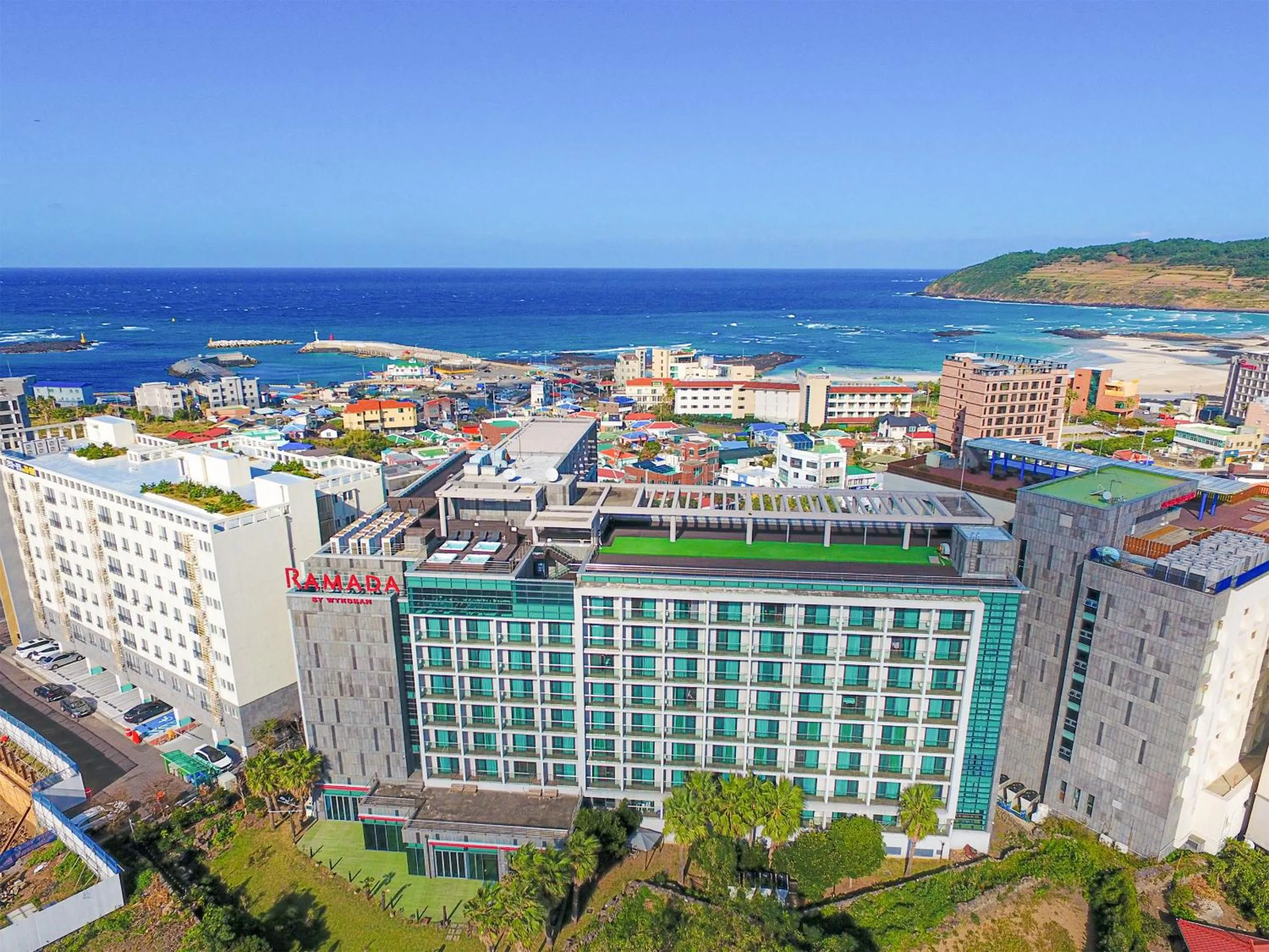 Property building, Bird's-eye View in Ramada Jeju Hamdeok