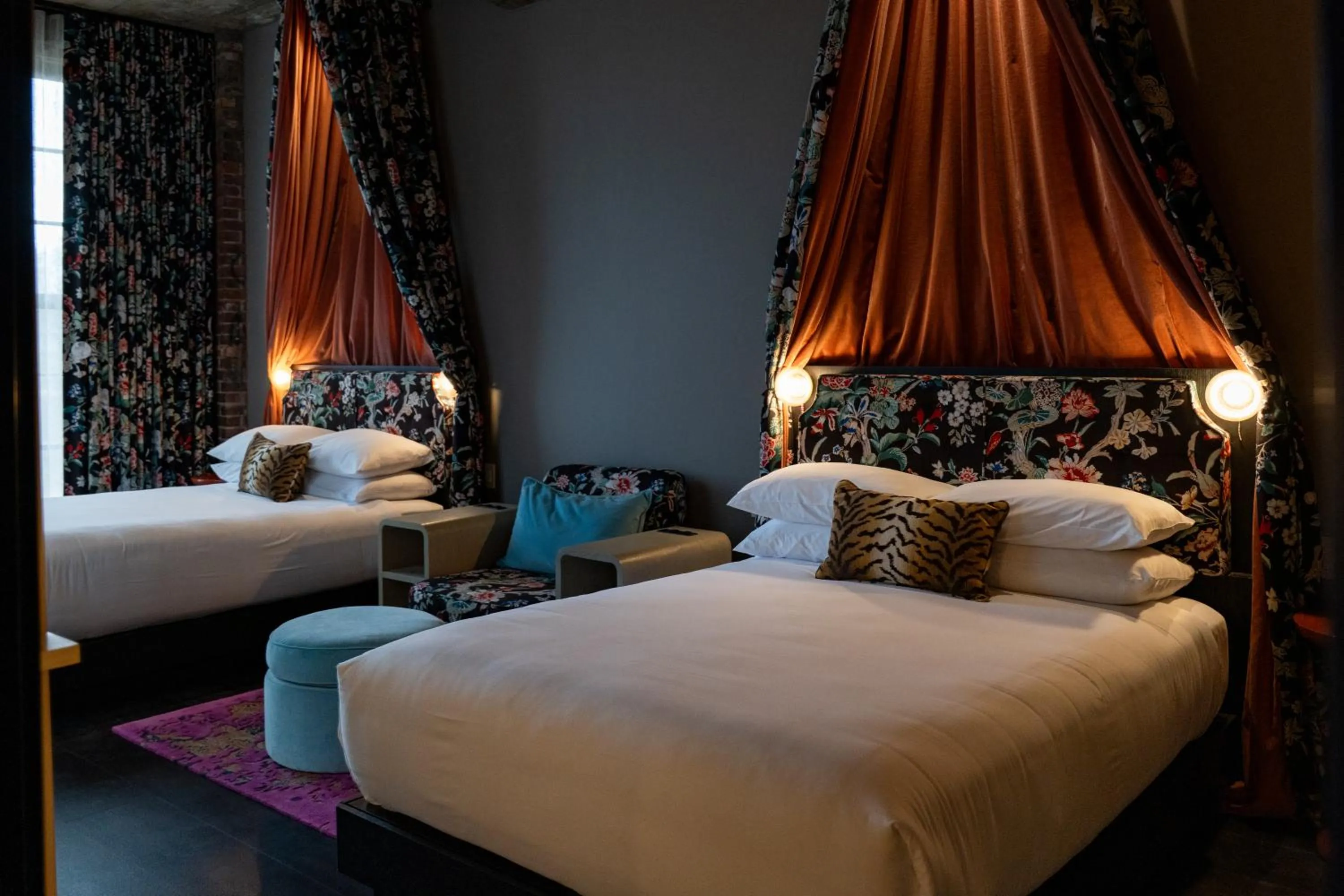 Queen Room with Queen Beds and Riverfront View - Hearing Accessible in The Radical Asheville, Tapestry Collection by Hilton