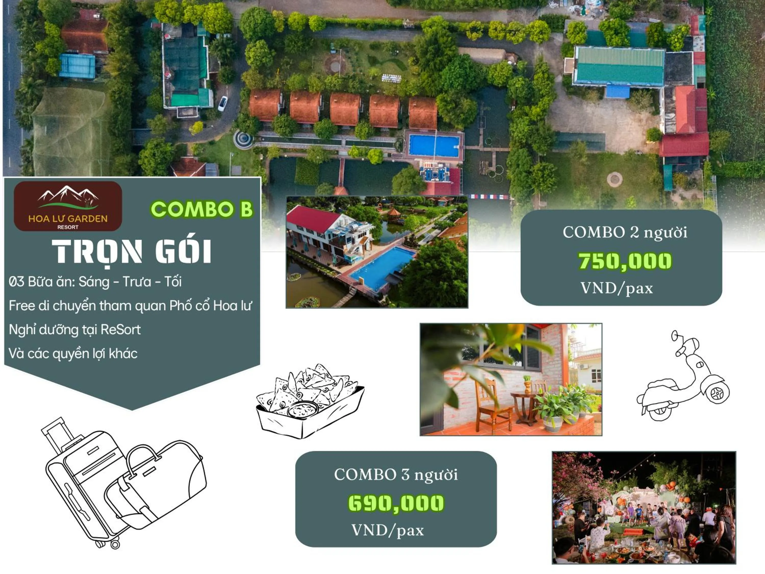 Deluxe Double or Twin Room with Garden View in Hoa Lu Garden Resort